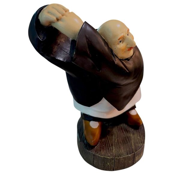 7in Resin Chubby Waiter Wine Bottle Holder Figurine Kitchen Bar Decor - Picture 8 of 10